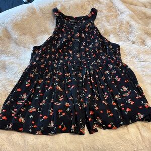 Torrid Black Cherry Print Sleeveless Blouse